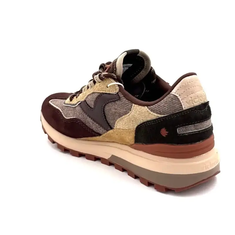 Zapatillas Victoria 115 6117 de ante y piel, color caqui, marrón y beige. Ivoire Chaussures