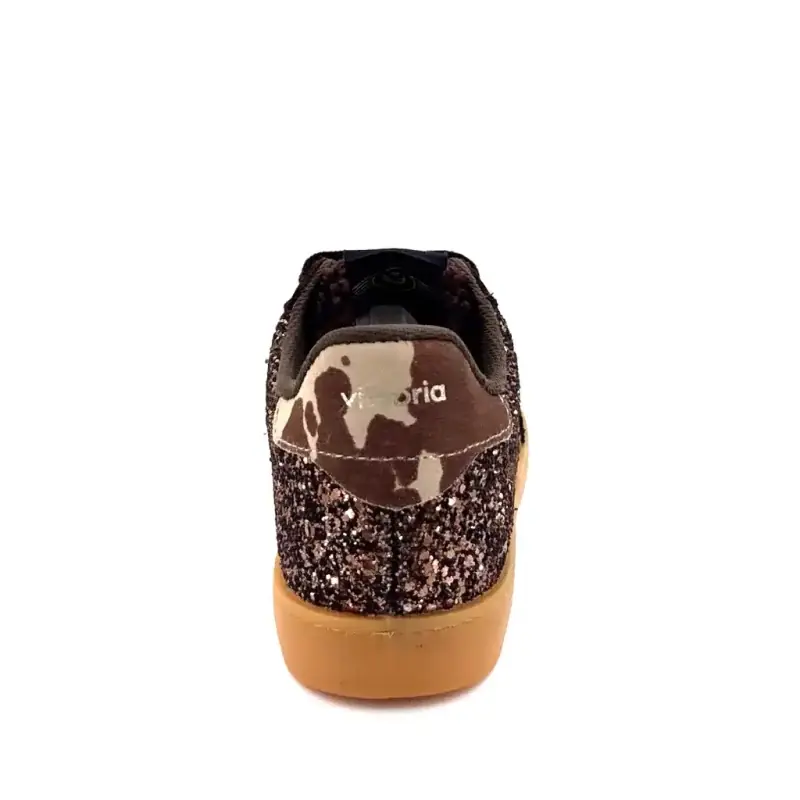 Baskets Victoria 112 6223 Daim & Glitter Marron Ivoire Chaussures