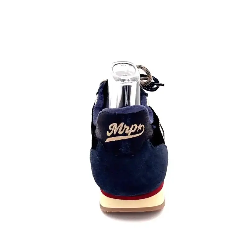 MRP Utah sneakers van suède en fluweel, marineblauw, goudkleurig leer Ivoire Chaussures