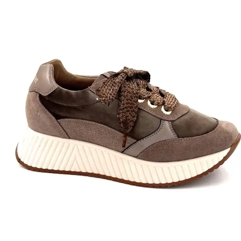 Trampki Porronet Dep 600 Piso Taupe, zamszowo-aksamitne Ivoire Chaussures
