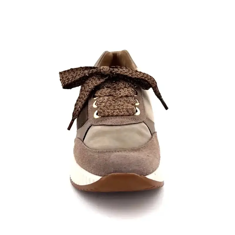 Zapatillas Porronet Dep 600 Piso Ante y Terciopelo Taupe Ivoire Chaussures