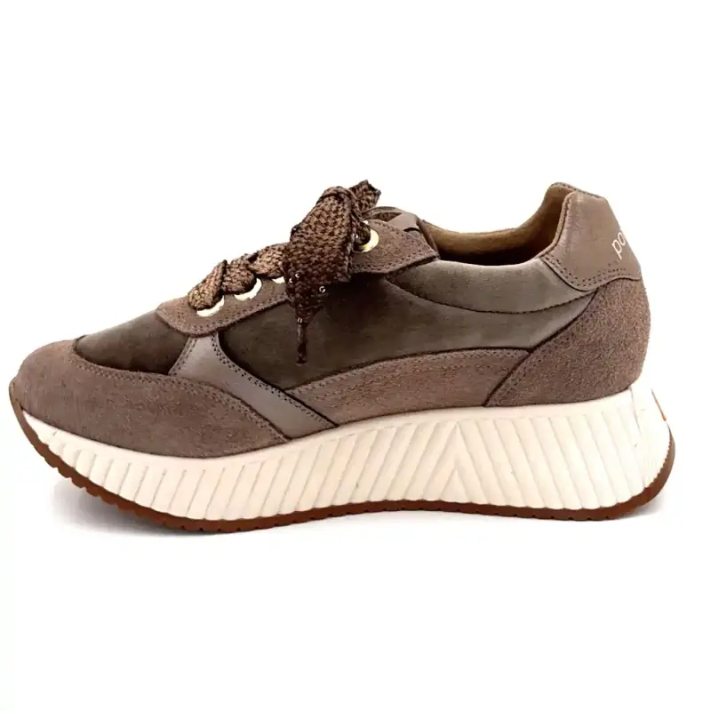 Porronet Dep 600 Piso Taupe suède en fluwelen sneakers Ivoire Chaussures