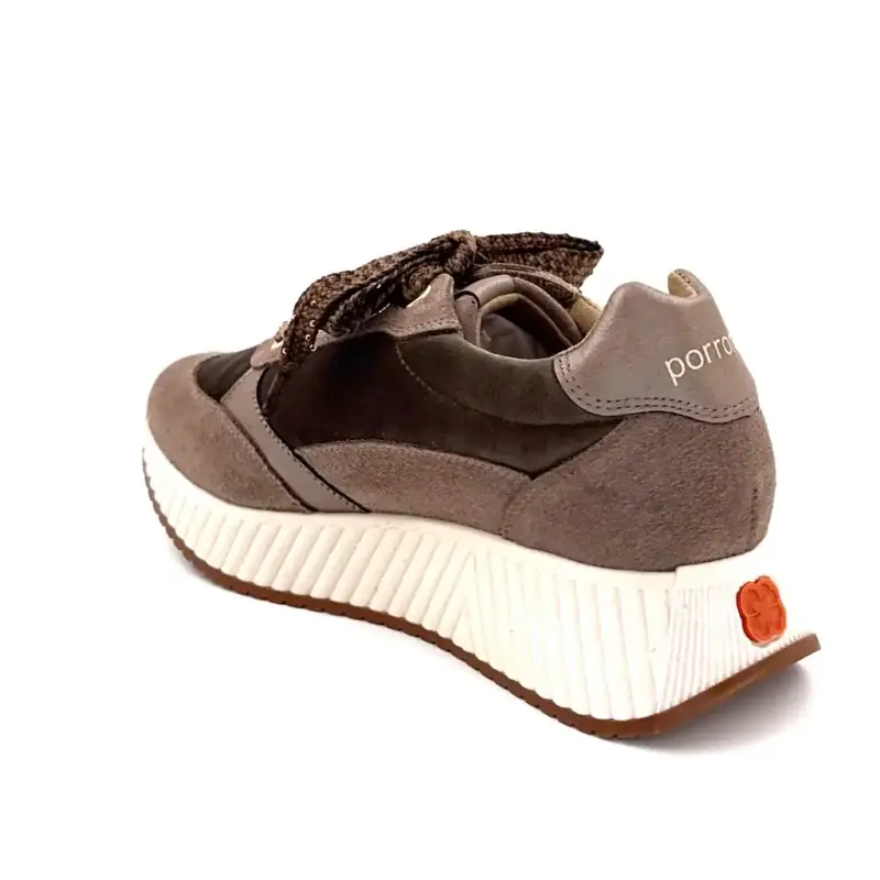 Porronet Dep 600 Piso Taupe suède en fluwelen sneakers Ivoire Chaussures