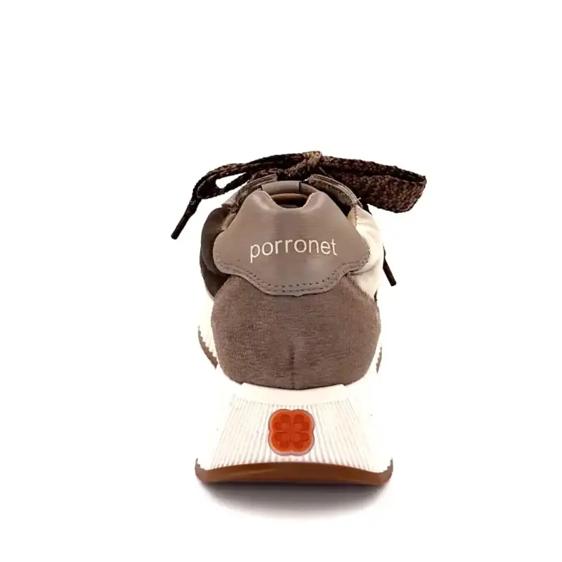 Tênis Porronet Dep 600 Piso Taupe Camurça e Veludo Ivoire Chaussures