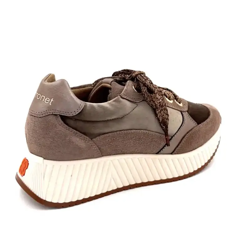 Zapatillas Porronet Dep 600 Piso Ante y Terciopelo Taupe Ivoire Chaussures