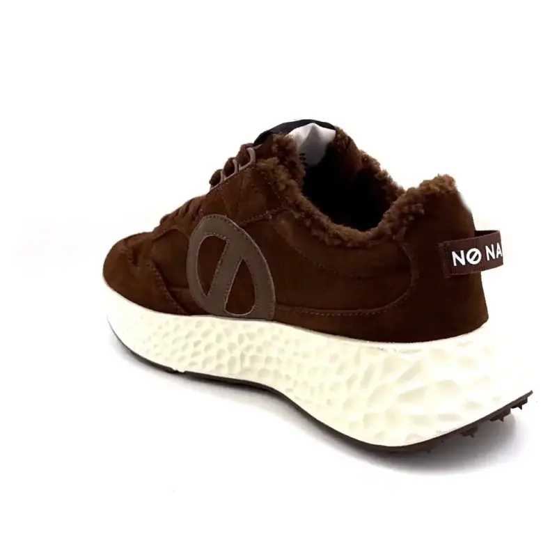 No Name Carter Sneakers - Bruine suède joggingbroek Ivoire Chaussures