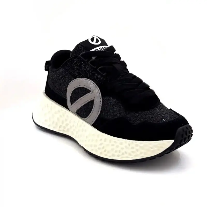 No Name Carter Sneakers – Schwarzes Wildleder-Jogging Ivoire Chaussures