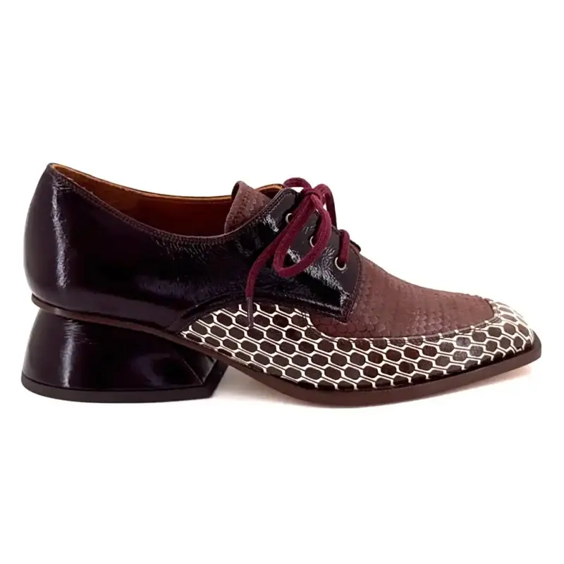 Chie Mihara Caligo Burgundy Glaserade Läder Derbyskor Med Klack 359,00&nbsp;€
