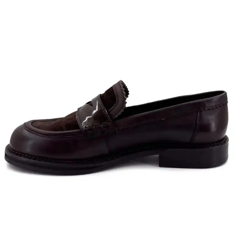Mocassins Regarde Le Ciel Cherys-01 Cuir Marron Ivoire Chaussures