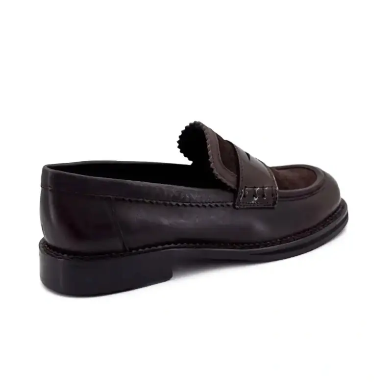 Mocassins Regarde Le Ciel Cherys-01 Cuir Marron Ivoire Chaussures