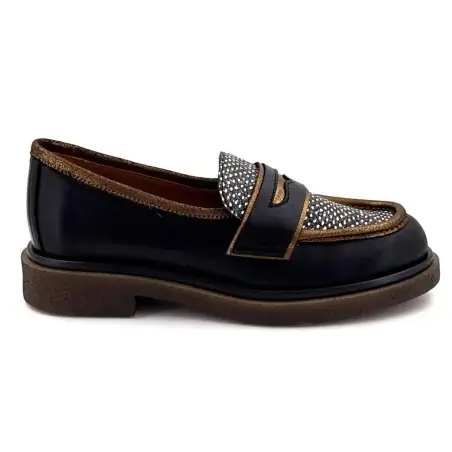 Mocassins Nemonic 2549 em couro preto e bronze 159,00&nbsp;€