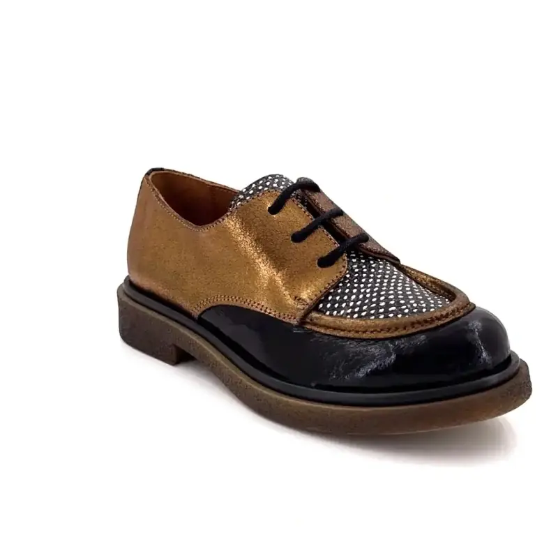 Nemonic 2540 Læder Derbysko, Bronze & Sort Ivoire Chaussures
