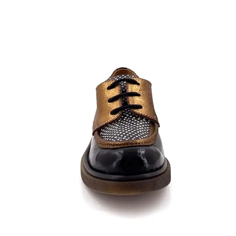 Derbies Nemonic 2540 Cuir Bronze & Noir Ivoire Chaussures