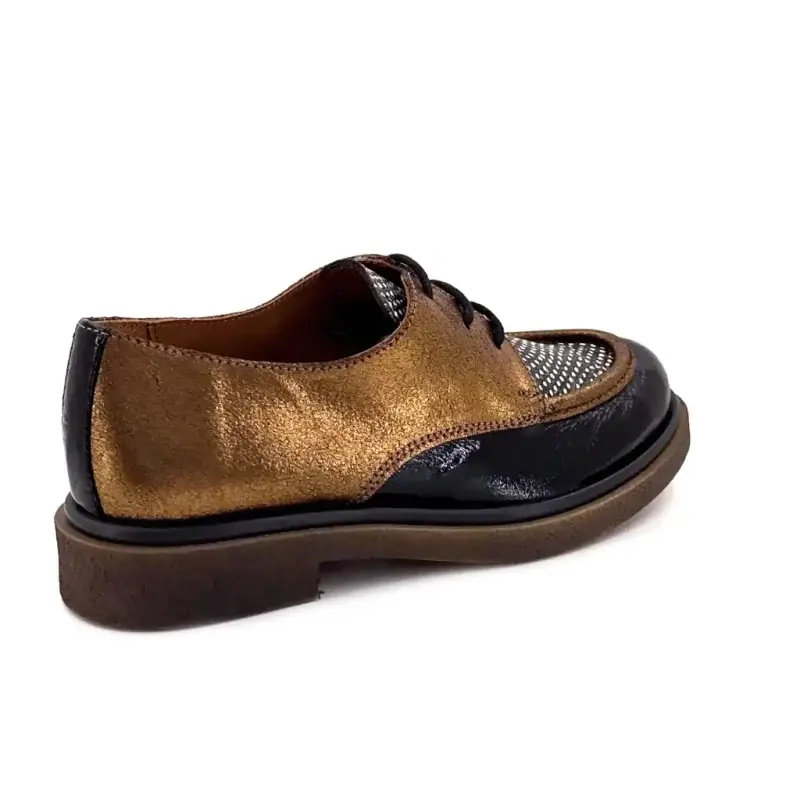 Nemonic 2540 Läder Derbyskor, Brons & Svart Ivoire Chaussures