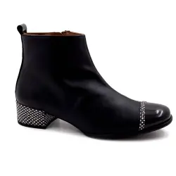 Nemonic 2174 Bottines à Talons Cuir Noir - %shop-name%