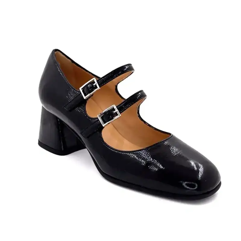 Ivoire High Heels CH1007 Black Patent Leather Ivoire Chaussures