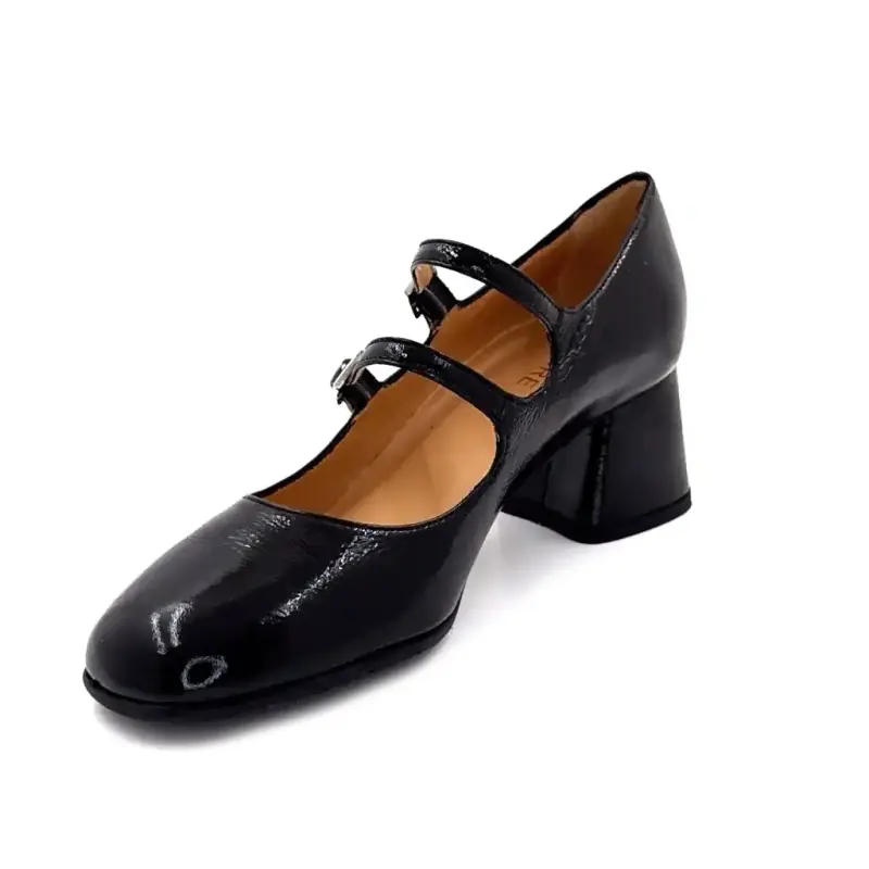 Ivoire High Heels CH1007 Black Patent Leather Ivoire Chaussures
