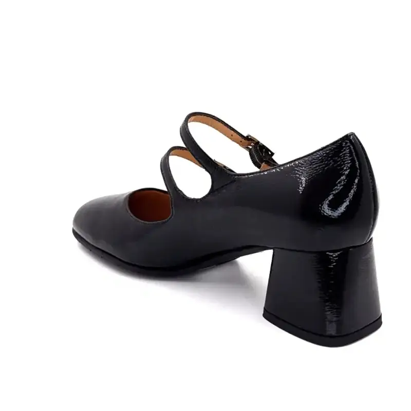 Ivoire High Heels CH1007 Black Patent Leather Ivoire Chaussures