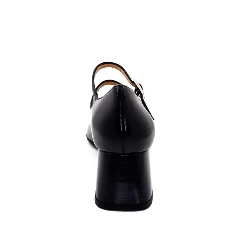 Ivoire High Heels CH1007 Schwarzes Lackleder Ivoire Chaussures