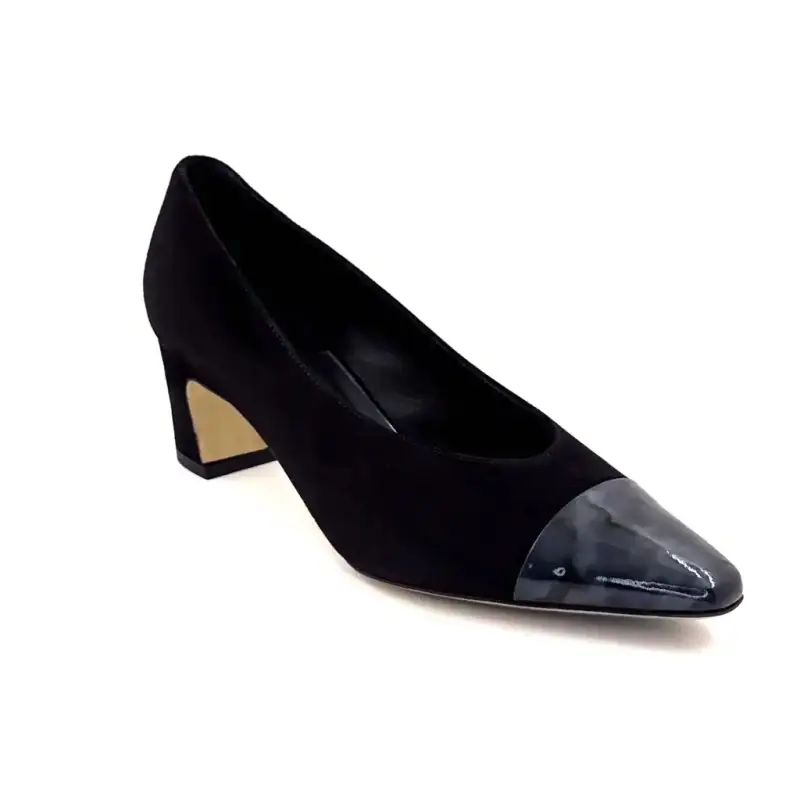 Ivoire Pumps 56516 Sort Ruskind Laklæder Sort Grå Ivoire Chaussures