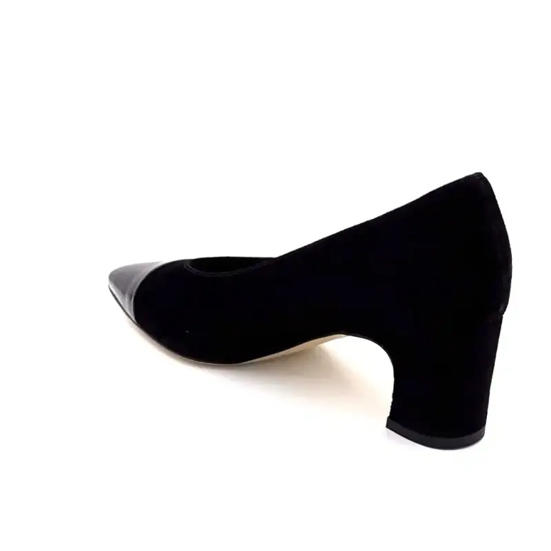 Ivoire Pumps 56516 Sort Ruskind Laklæder Sort Grå Ivoire Chaussures