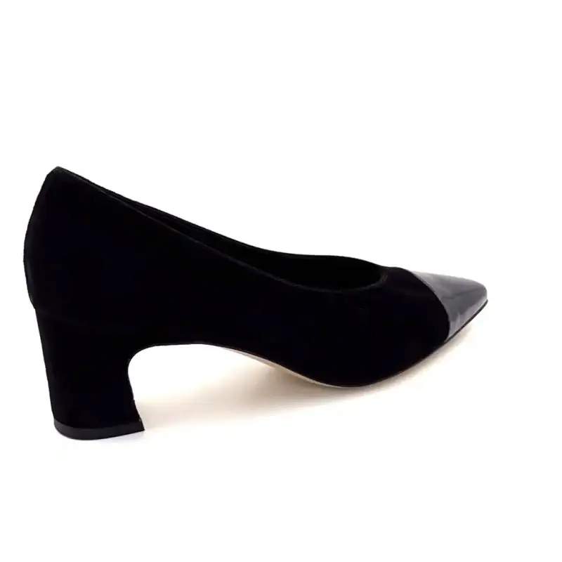 Ivoire Pumps 56516 Sort Ruskind Laklæder Sort Grå Ivoire Chaussures