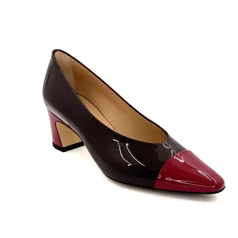 Escarpins Ivoire 55515 Cuir Vernis Bordeaux & Cherry Ivoire Chaussures