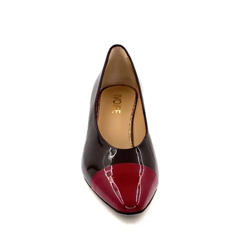 Escarpins Ivoire 55515 Cuir Vernis Bordeaux & Cherry Ivoire Chaussures