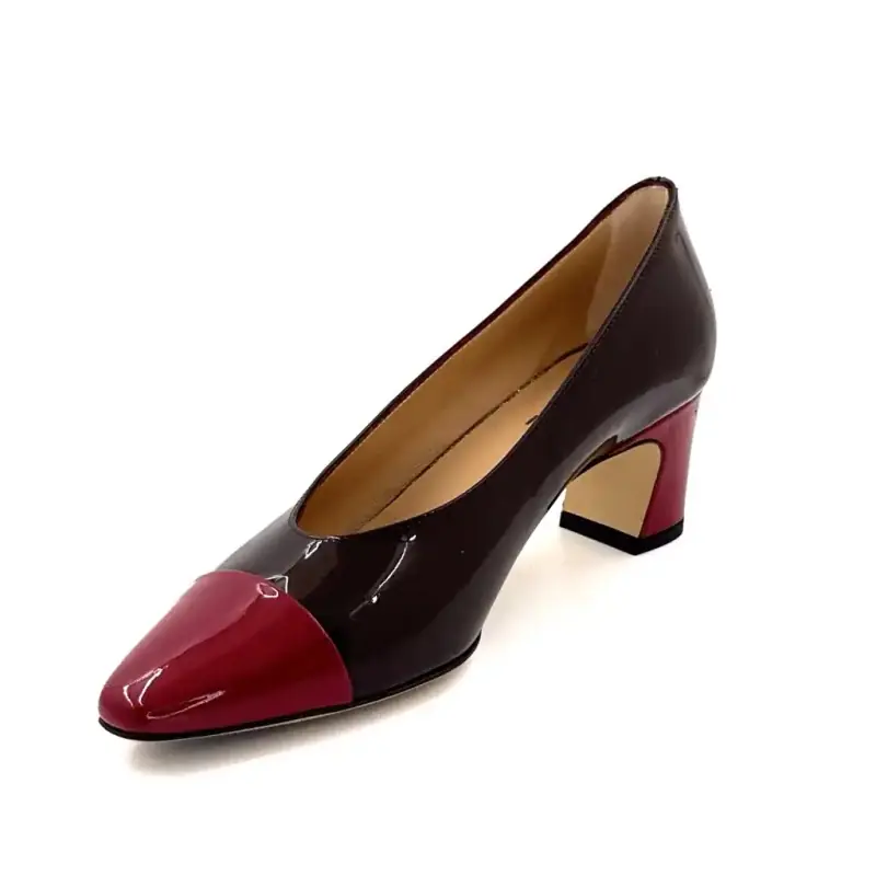 Escarpins Ivoire 55515 Cuir Vernis Bordeaux & Cherry Ivoire Chaussures