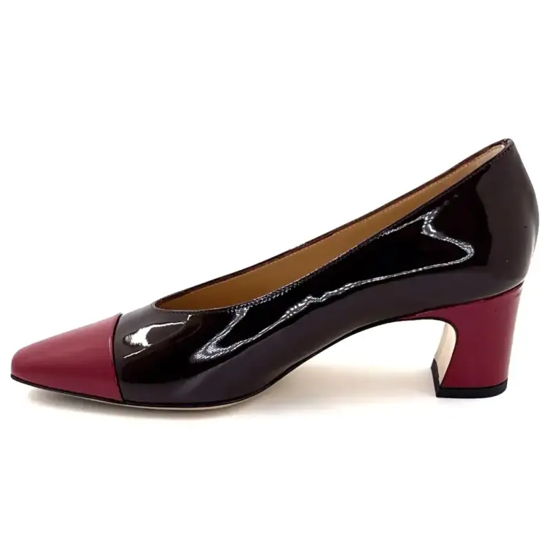 Escarpins Ivoire 55515 Cuir Vernis Bordeaux & Cherry Ivoire Chaussures