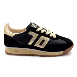 Zapatillas Back 70 Jogger N01, negras y doradas, de piel y ante %price%