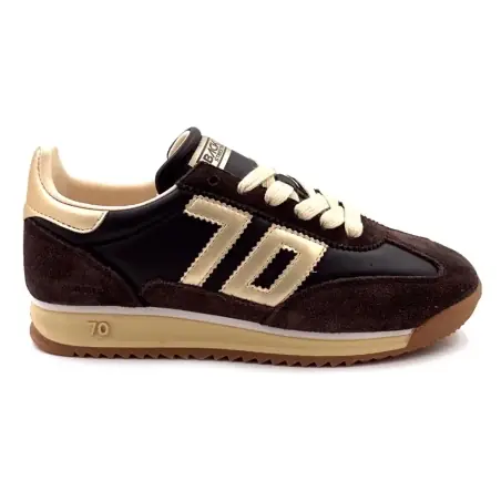 Sneakers Back 70 Jogger N02, in pelle e camoscio marrone e oro 149,00&nbsp;€
