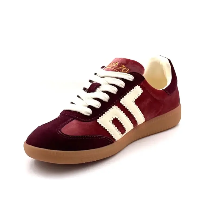 Tênis Back 70 Cloud em camurça e veludo bordô Ivoire Chaussures