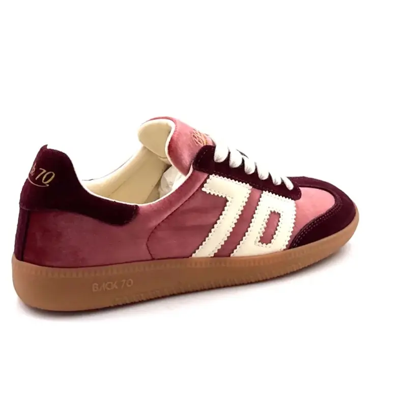 Tênis Back 70 Cloud em camurça e veludo bordô Ivoire Chaussures