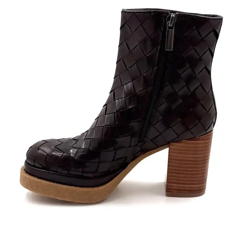 Ghete Pons Quintana 12222 din piele împletită, maro Ivoire Chaussures