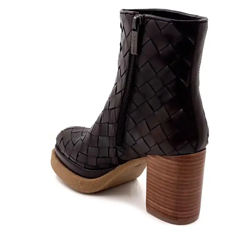 Ghete Pons Quintana 12222 din piele împletită, maro Ivoire Chaussures