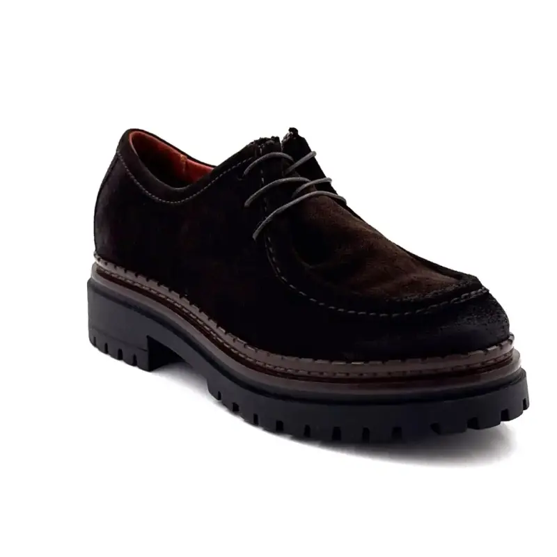 Mjus L97106 Sapatos Derby de Camurça Marrom Ivoire Chaussures