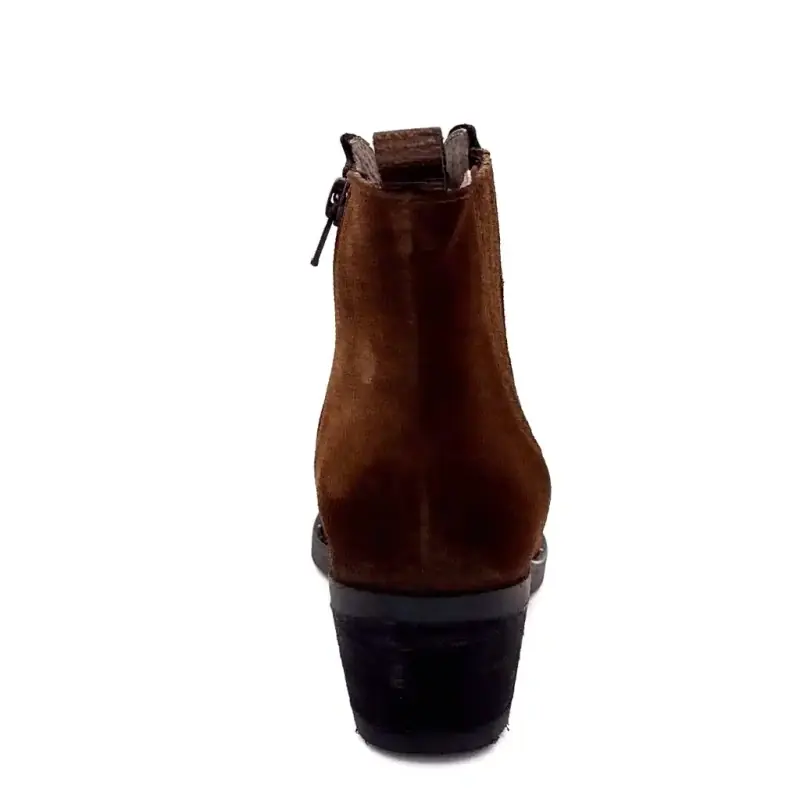 MKD Ella Braune Wildleder-Westernstiefel Ivoire Chaussures