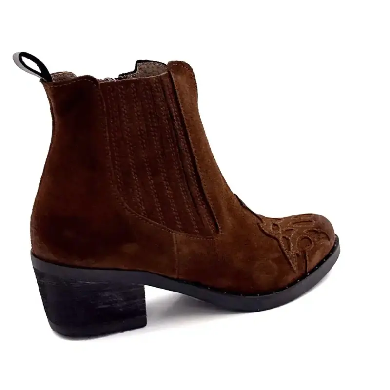 MKD Ella Braune Wildleder-Westernstiefel Ivoire Chaussures