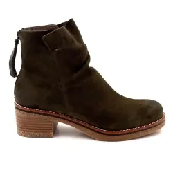 MKD Cinnamon Suede Khaki Heeled Ankle Boots %price%