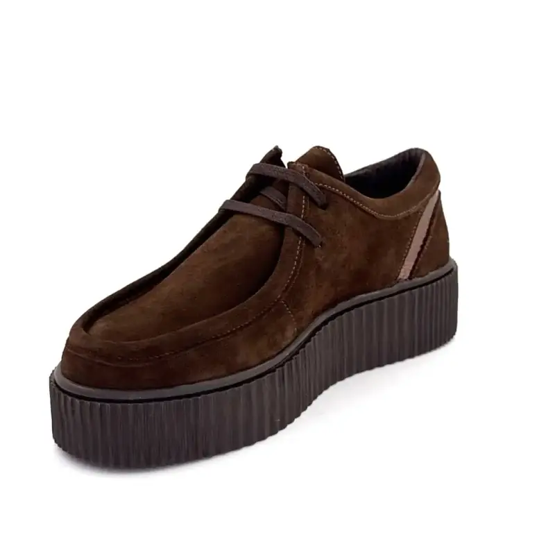 Derbies Ivoire Co 22329 A Daim Marron Ivoire Chaussures