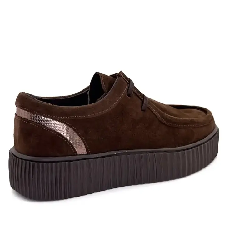 Derbies Ivoire Co 22329 A Daim Marron Ivoire Chaussures