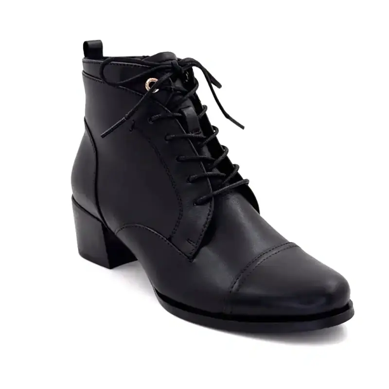 Ghete cu toc Jolene 36 din piele neagră Regarde Le Ciel Ivoire Chaussures