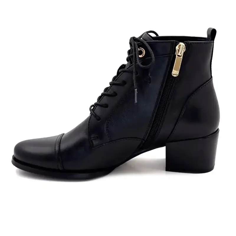 Bottines à Talons Regarde Le Ciel Jolene 36 Cuir Noir Ivoire Chaussures