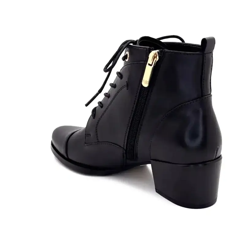 Bottines à Talons Regarde Le Ciel Jolene 36 Cuir Noir Ivoire Chaussures