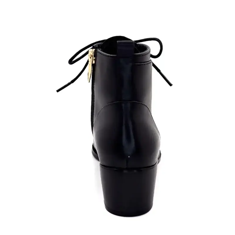Jolene 36 Schwarze Leder-Ankle-Boots mit Absatz Regarde Le Ciel Ivoire Chaussures