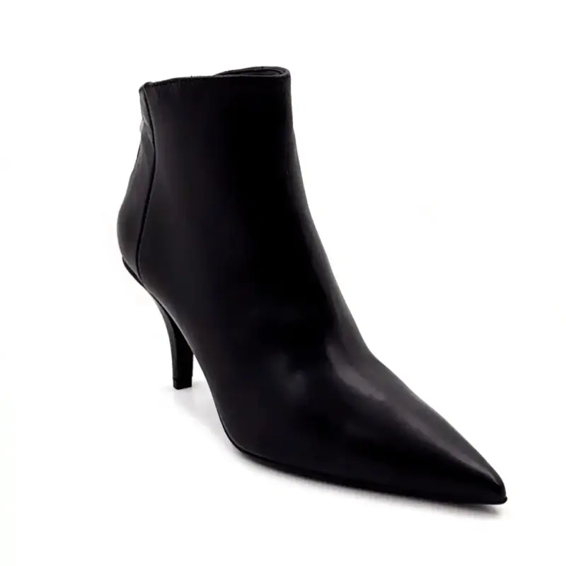 Bottines à Talons Chantal 3342 Cuir Noir Ivoire Chaussures