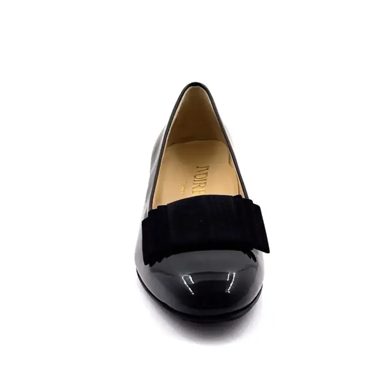 Brunate S3-C 32066 Schwarze Lackleder-Ballerinas mit Absatz Ivoire Chaussures