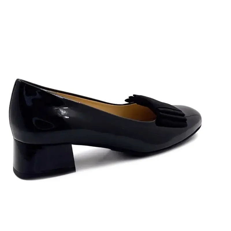 Brunate S3-C 32066 Schwarze Lackleder-Ballerinas mit Absatz Ivoire Chaussures