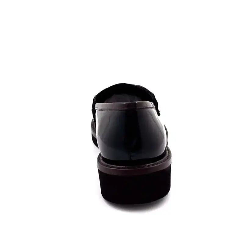 Mokasyny Ivoire L592M 43595, czarno-brązowe, lakierowane Ivoire Chaussures
